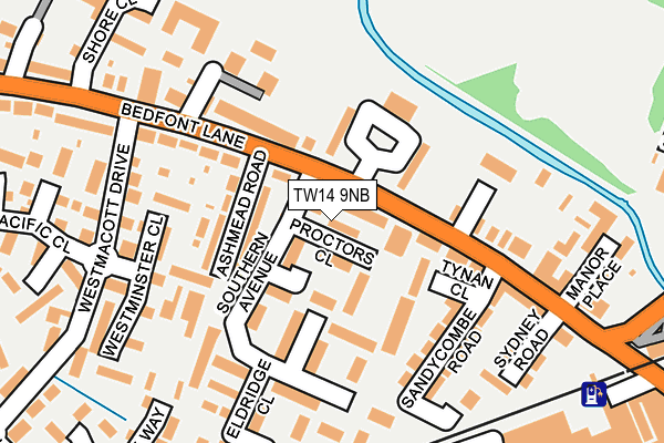 TW14 9NB map - OS OpenMap – Local (Ordnance Survey)