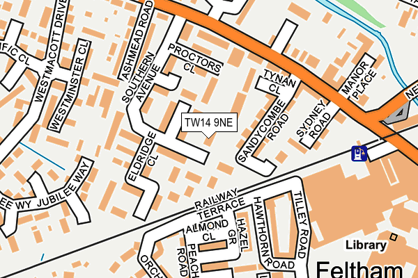 TW14 9NE map - OS OpenMap – Local (Ordnance Survey)