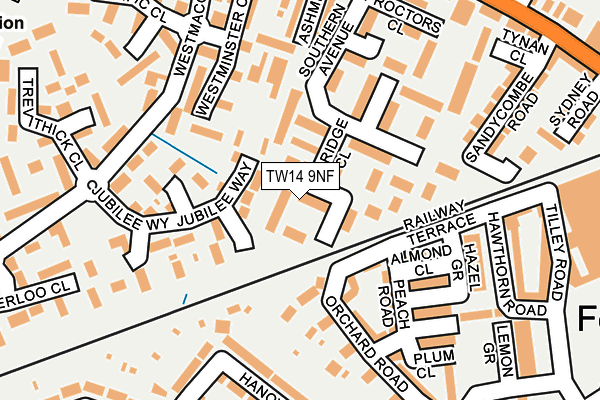 TW14 9NF map - OS OpenMap – Local (Ordnance Survey)