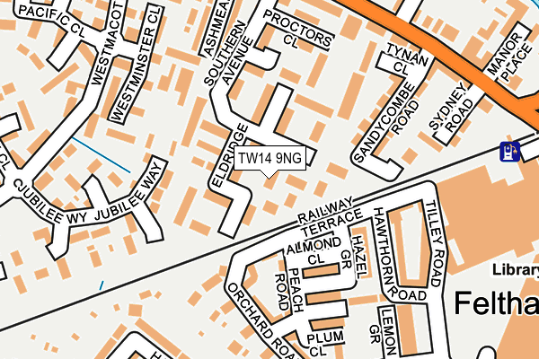 TW14 9NG map - OS OpenMap – Local (Ordnance Survey)