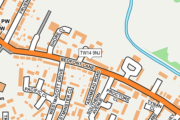 TW14 9NJ map - OS OpenMap – Local (Ordnance Survey)
