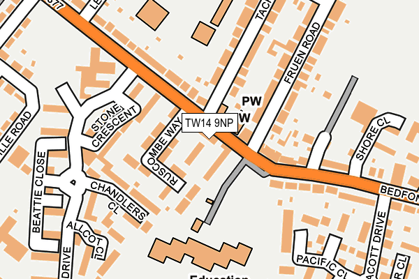 TW14 9NP map - OS OpenMap – Local (Ordnance Survey)