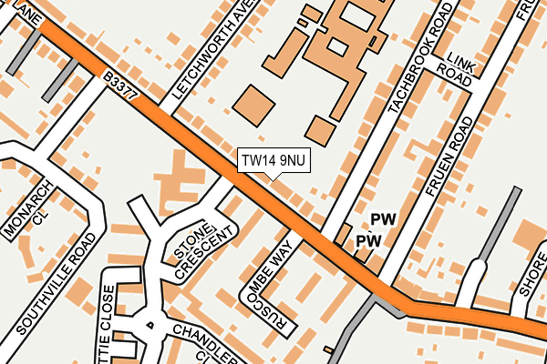TW14 9NU map - OS OpenMap – Local (Ordnance Survey)