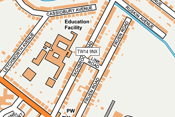 TW14 9NX map - OS OpenMap – Local (Ordnance Survey)