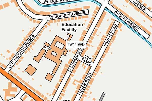 TW14 9PD map - OS OpenMap – Local (Ordnance Survey)