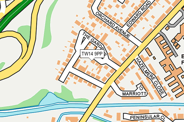 TW14 9PP map - OS OpenMap – Local (Ordnance Survey)