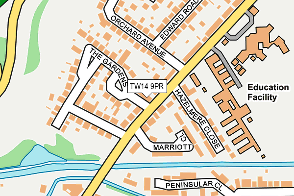 TW14 9PR map - OS OpenMap – Local (Ordnance Survey)