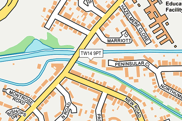 TW14 9PT map - OS OpenMap – Local (Ordnance Survey)