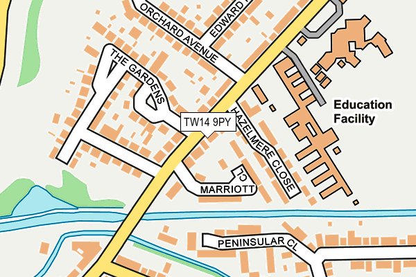 TW14 9PY map - OS OpenMap – Local (Ordnance Survey)