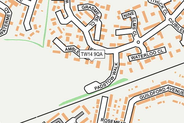 TW14 9QA map - OS OpenMap – Local (Ordnance Survey)