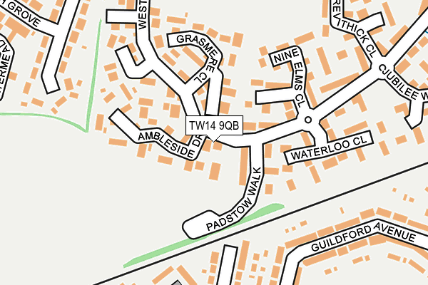 TW14 9QB map - OS OpenMap – Local (Ordnance Survey)