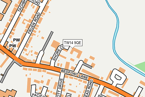 TW14 9QE map - OS OpenMap – Local (Ordnance Survey)