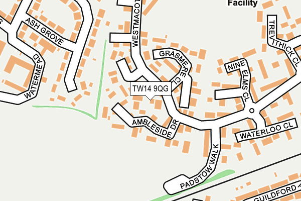 TW14 9QG map - OS OpenMap – Local (Ordnance Survey)