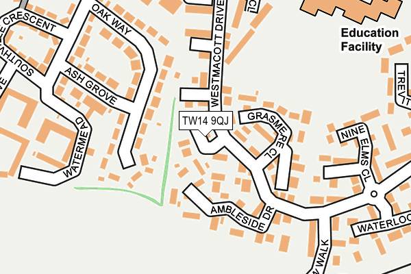 TW14 9QJ map - OS OpenMap – Local (Ordnance Survey)