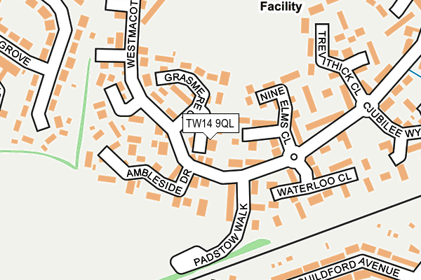 TW14 9QL map - OS OpenMap – Local (Ordnance Survey)