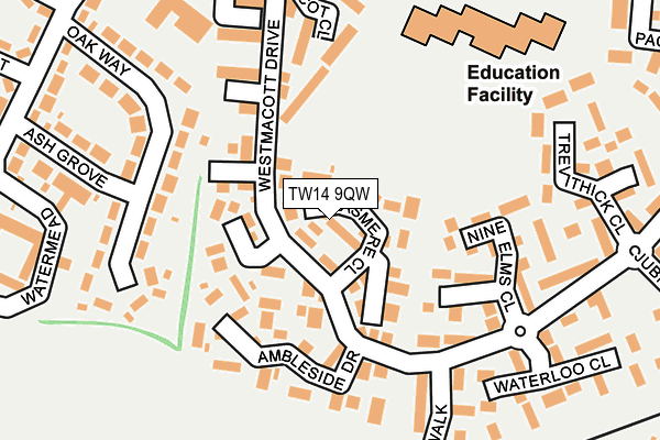 TW14 9QW map - OS OpenMap – Local (Ordnance Survey)