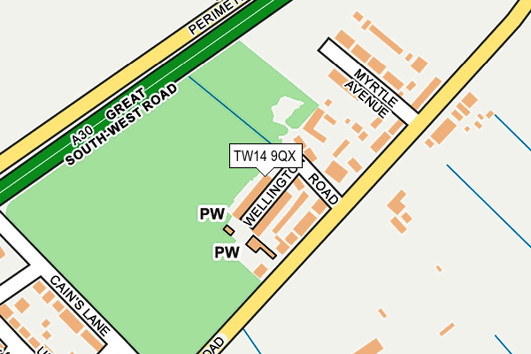 TW14 9QX map - OS OpenMap – Local (Ordnance Survey)