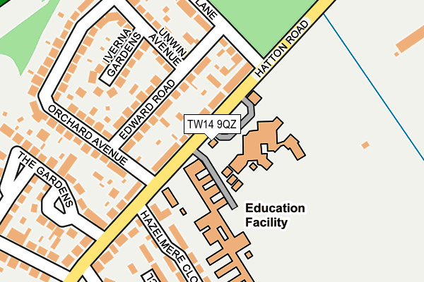 TW14 9QZ map - OS OpenMap – Local (Ordnance Survey)