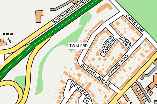 TW14 9RD map - OS OpenMap – Local (Ordnance Survey)