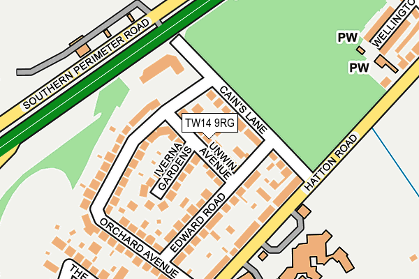 TW14 9RG map - OS OpenMap – Local (Ordnance Survey)