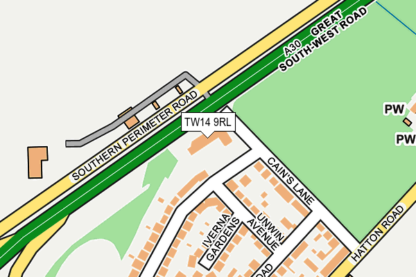 TW14 9RL map - OS OpenMap – Local (Ordnance Survey)