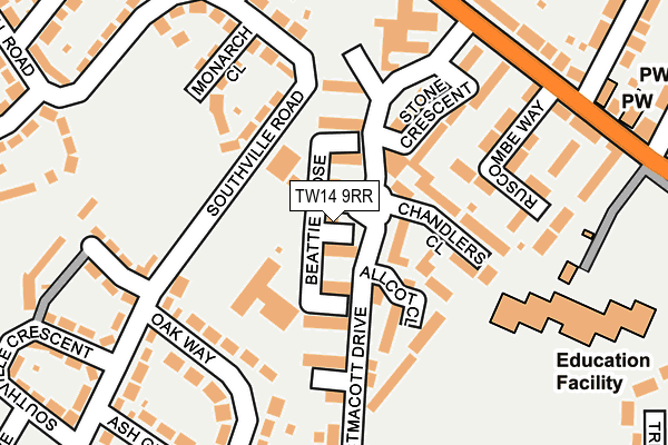 TW14 9RR map - OS OpenMap – Local (Ordnance Survey)