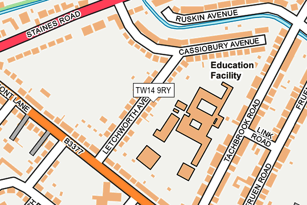 TW14 9RY map - OS OpenMap – Local (Ordnance Survey)