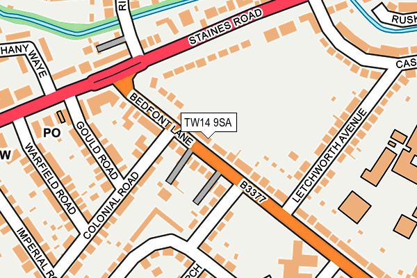 TW14 9SA map - OS OpenMap – Local (Ordnance Survey)