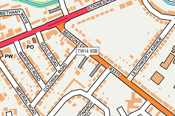 TW14 9SB map - OS OpenMap – Local (Ordnance Survey)