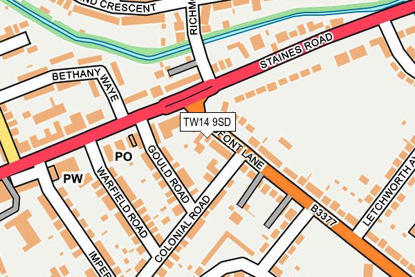 TW14 9SD map - OS OpenMap – Local (Ordnance Survey)