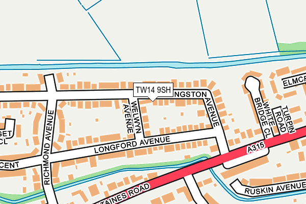 TW14 9SH map - OS OpenMap – Local (Ordnance Survey)