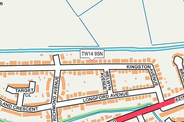 TW14 9SN map - OS OpenMap – Local (Ordnance Survey)