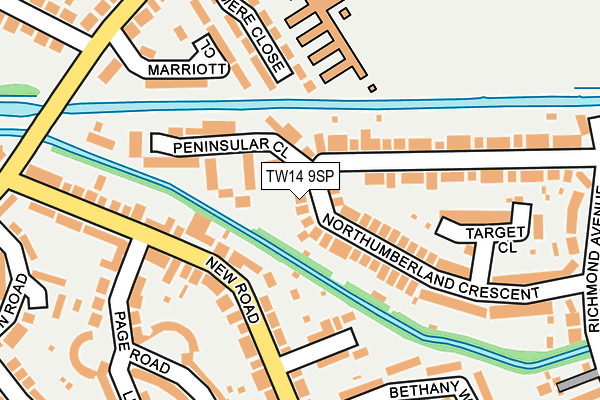 TW14 9SP map - OS OpenMap – Local (Ordnance Survey)