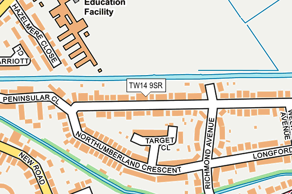 TW14 9SR map - OS OpenMap – Local (Ordnance Survey)