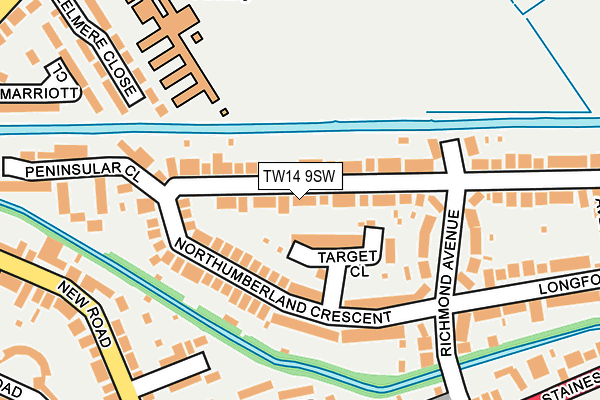 TW14 9SW map - OS OpenMap – Local (Ordnance Survey)