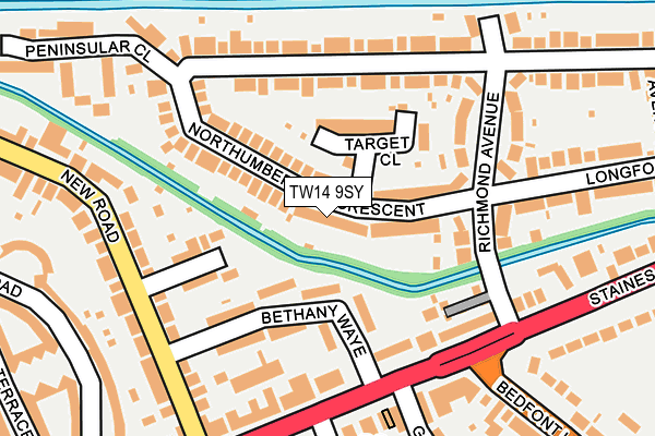 TW14 9SY map - OS OpenMap – Local (Ordnance Survey)