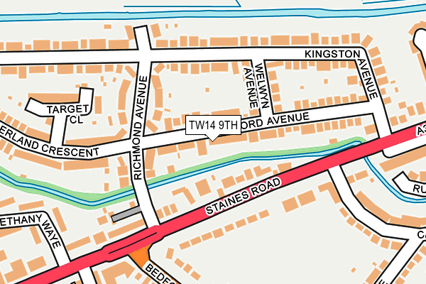 TW14 9TH map - OS OpenMap – Local (Ordnance Survey)