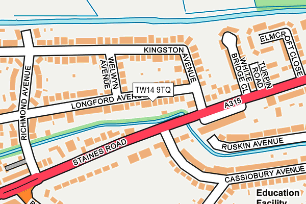 TW14 9TQ map - OS OpenMap – Local (Ordnance Survey)