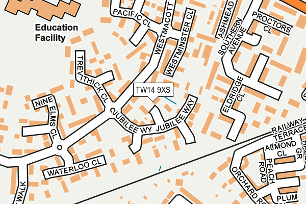 TW14 9XS map - OS OpenMap – Local (Ordnance Survey)