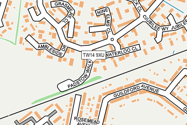 TW14 9XU map - OS OpenMap – Local (Ordnance Survey)