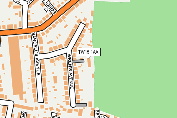 TW15 1AA map - OS OpenMap – Local (Ordnance Survey)
