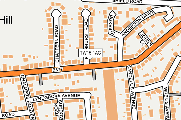 TW15 1AG map - OS OpenMap – Local (Ordnance Survey)
