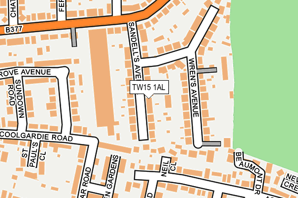 TW15 1AL map - OS OpenMap – Local (Ordnance Survey)