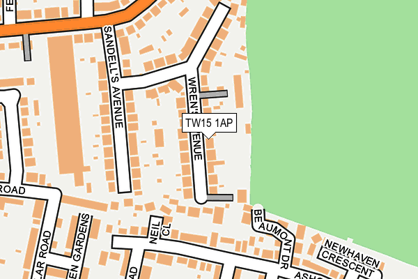 TW15 1AP map - OS OpenMap – Local (Ordnance Survey)