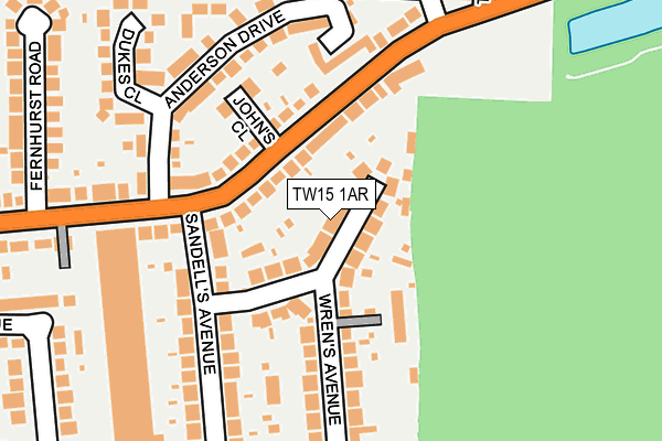 TW15 1AR map - OS OpenMap – Local (Ordnance Survey)