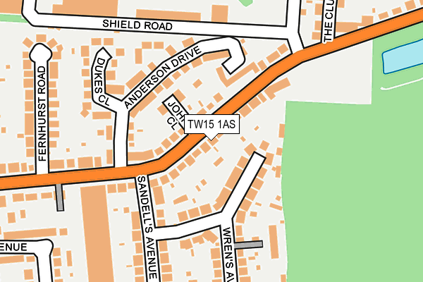 TW15 1AS map - OS OpenMap – Local (Ordnance Survey)