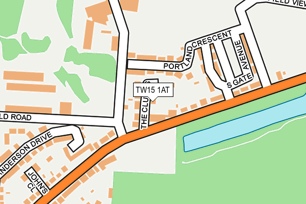 TW15 1AT map - OS OpenMap – Local (Ordnance Survey)