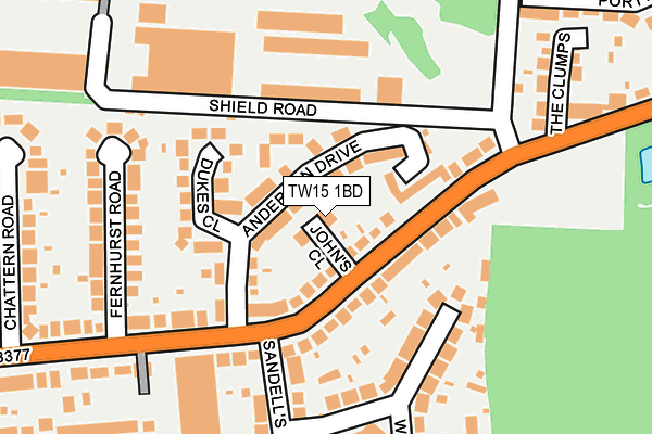 TW15 1BD map - OS OpenMap – Local (Ordnance Survey)