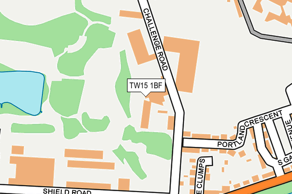TW15 1BF map - OS OpenMap – Local (Ordnance Survey)