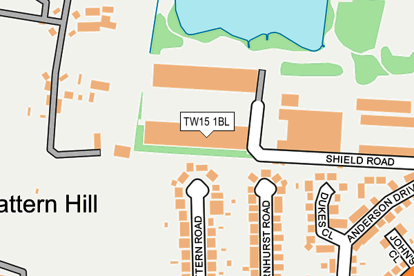 TW15 1BL map - OS OpenMap – Local (Ordnance Survey)